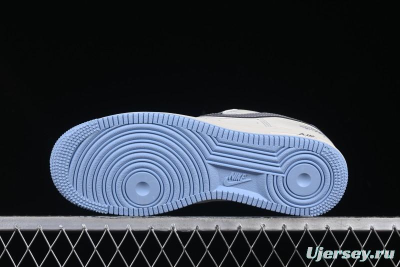 Nike Air Force 1 '07 Low Stussy Collaboration Light Grey Blue Sole Low-Top Casual Sneakers - XS1958-517