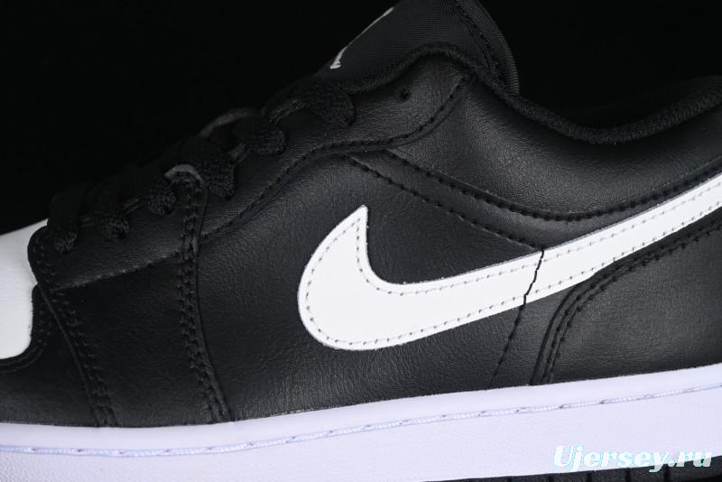 Nike Air Jordan 1 Low Retro Basketball Shoes in Black and White - 553558-043