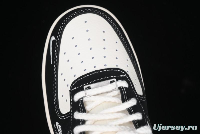 Nike Air Force 1 '07 Low Stussy Collaboration - Beige Black with Red Tab Low-Top Casual Sneakers - SJ6698-014