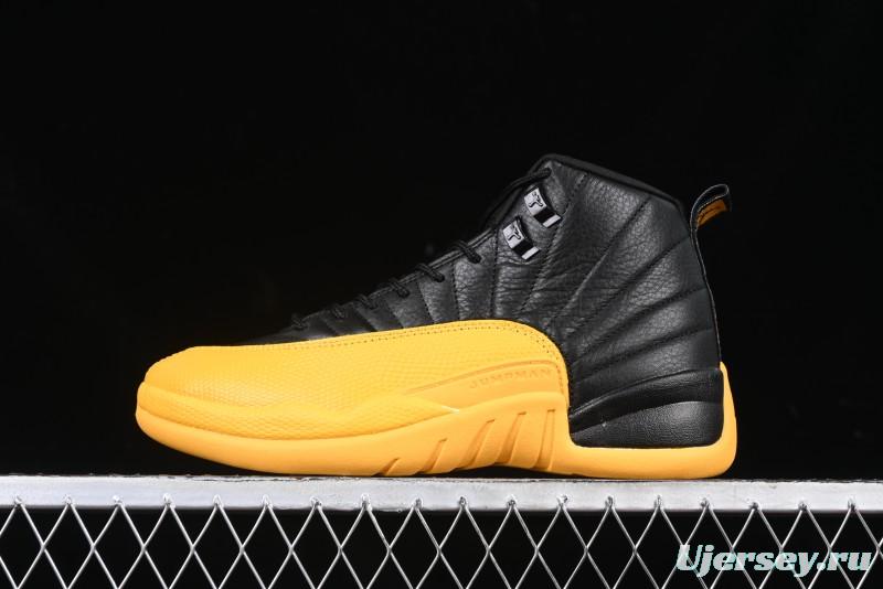 Nike Air Jordan 12 Retro Basketball Shoes in Black and Yellow - 130690-070