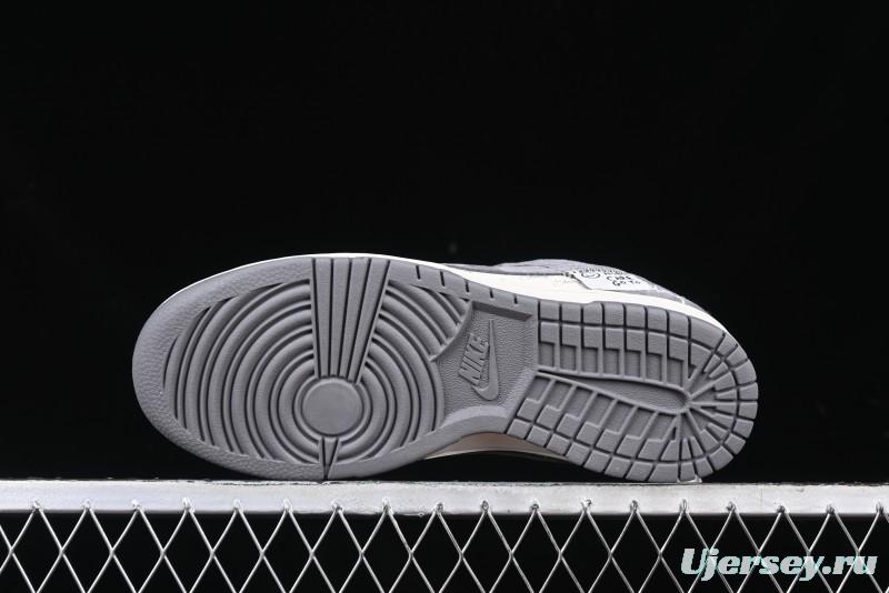Nike SB Dunk Low Stussy Anniversary Edition Patchwork Grey Swoosh Customized Casual Skate Shoes - YX5066-221