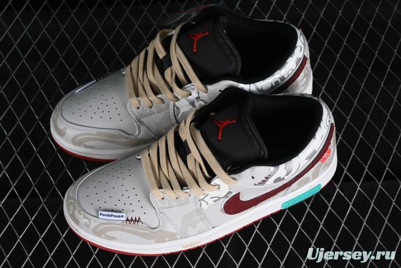 Nike Air Jordan 1 Low AJ1 CNY Year of the Dragon Limited Edition 'Mischievous Panda' Retro Basketball Shoes - 553558-066