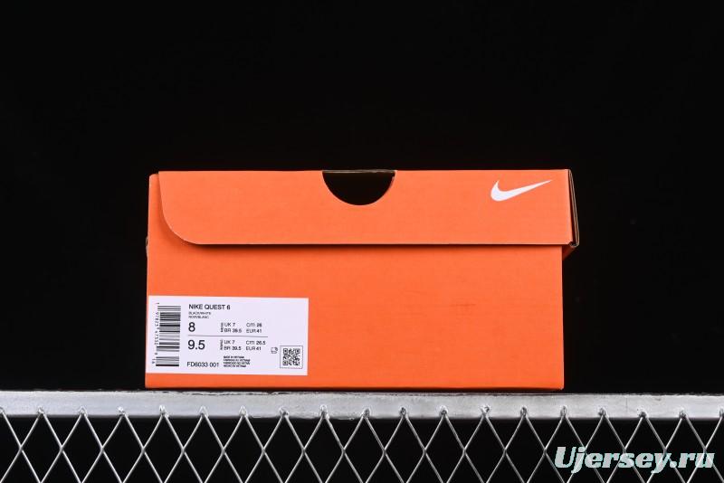 Nike Quest 6 Extreme Series Cushioned Lightweight Running Shoes - FD6033-001