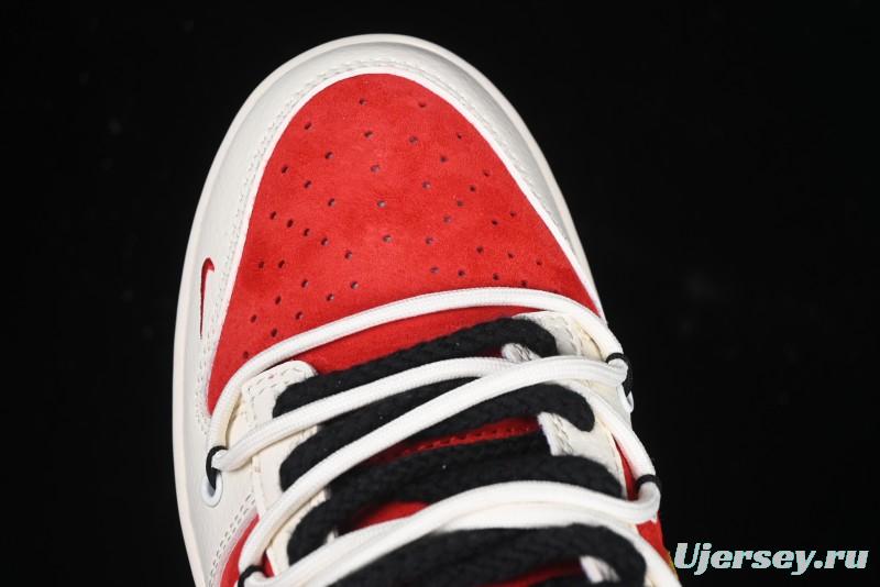 Nike SB Dunk Low Year of the Snake Series Beige Red Yellow Swoosh Anniversary Custom Low-Top Casual Skate Shoes - YX5066-265