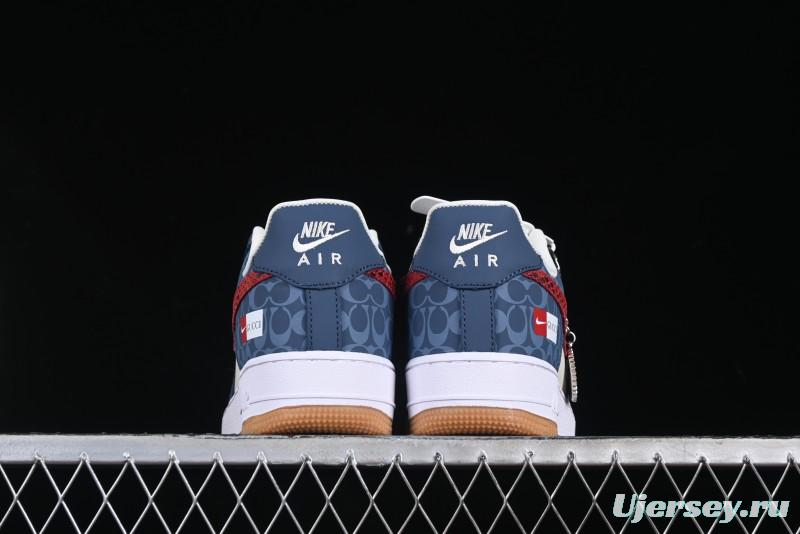 Nike Air Force 1 '07 Low Gucci Collaboration Snake Pattern Red Swoosh Casual Sneakers - DF0188-039