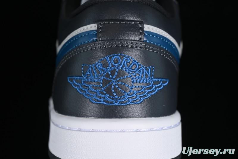 Nike Air Jordan 1 Low AJ1 Black Grey Blue Hook Basketball Shoes - DC0774-040