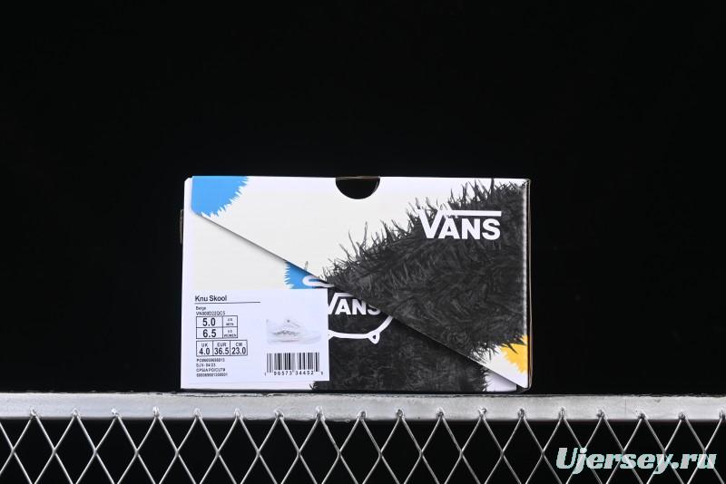 Vans Knu Skool Pearl White Chunky Sneakers with D-Ring Lacing System - VN000D22QC5