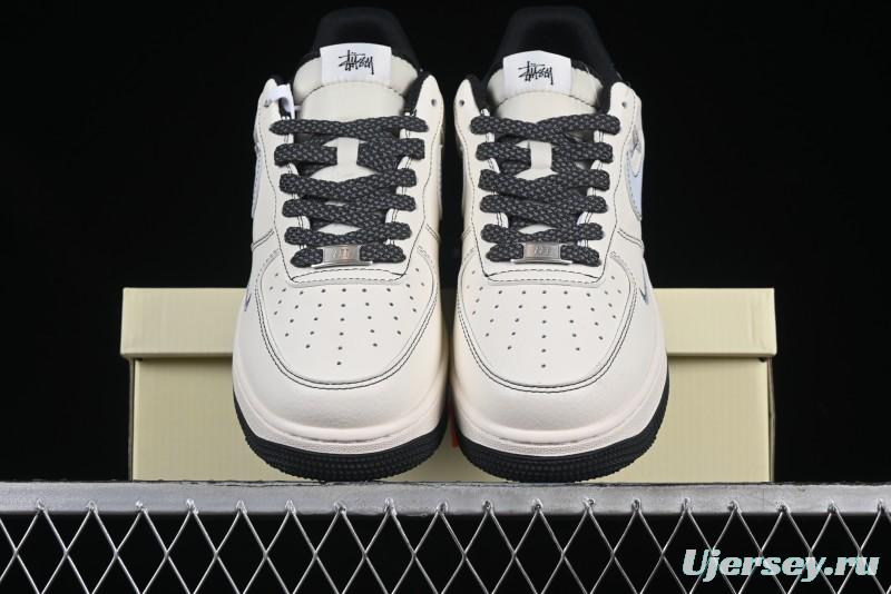 Nike Air Force 1 '07 Low Stussy Collaboration Embroidered Mini Swoosh Casual Sneakers - XZ6188-630