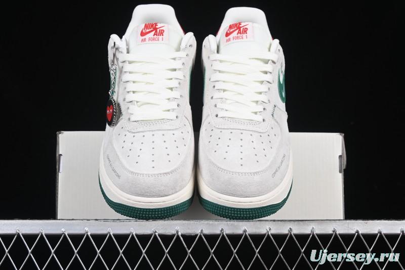 Nike Air Force 1 '07 Low CDG Play Collaboration Green Swoosh Low-Top Casual Sneakers - DF0188-033