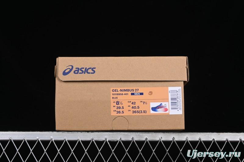 Asics Gel-Nimbus 27 Retro Breathable Casual Shoes Cushioned Men's Durable Running Shoes - 1011B958-401