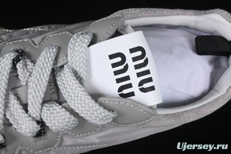 Miu Miu Suede Round Toe Lace-Up Low Top Women's Casual Shoes - 99D4