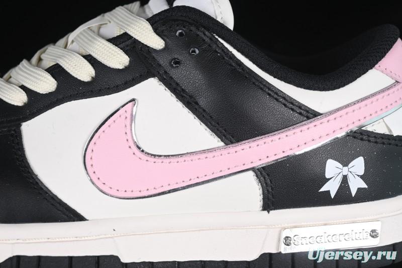Nike SB Dunk Low Butterfly Bow Black White Pink Low-Top Casual Skate Shoes - BP1220-009