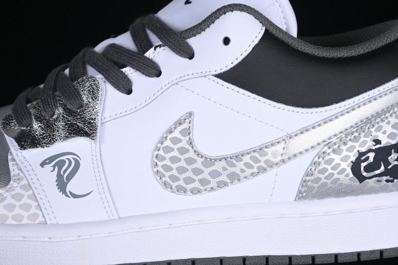 Nike Air Jordan 1 Low AJ1 Snake Year Custom Low-Top Culture Basketball Shoes - 553558-152