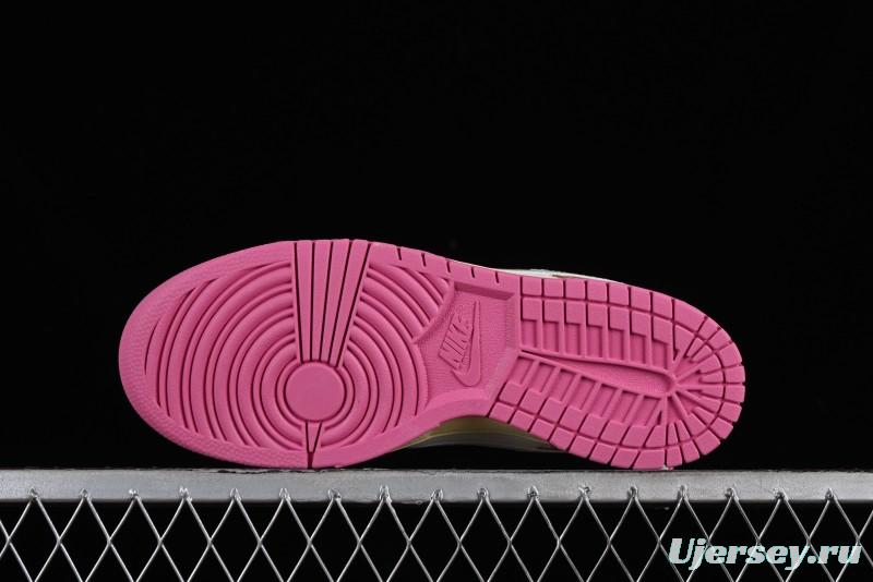 Nike Dunk Low "Just Do It" SB Low-Top Casual Skate Shoes in Coconut Milk and Pink - FD8683-700