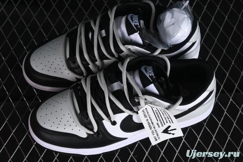 Nike Dunk Low Letter Panda Black Grey High Street Deconstructed SB Strap Low-top Casual Skate Shoes - CW1590-100