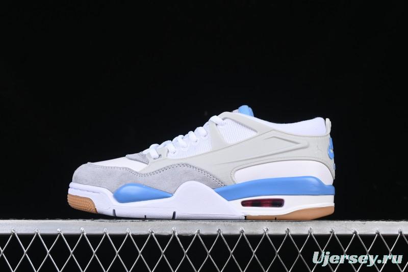 Nike Air Jordan 4 Remastered Retro Sneakers in White Blue - FQ7939-104