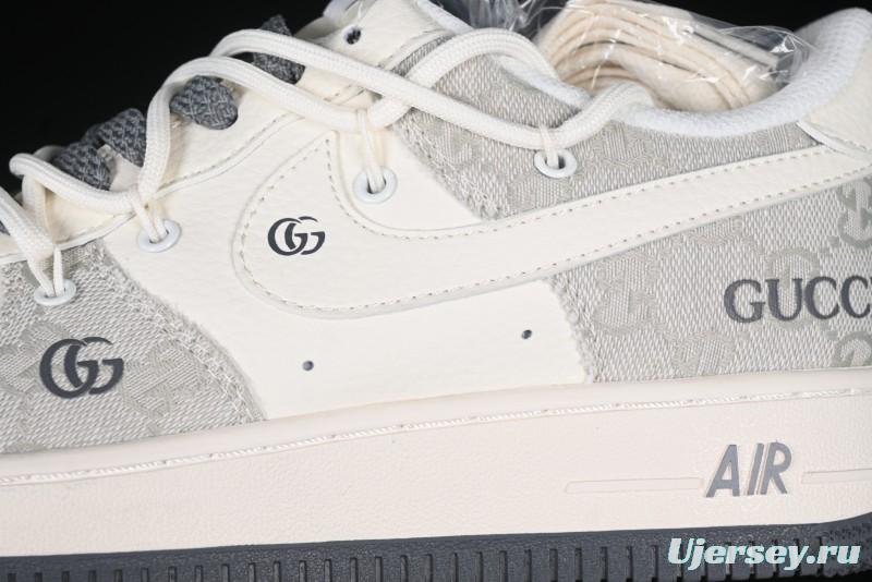 Nike Air Force 1 '07 Low Gucci Collaboration Smoke Gray Drawstring Casual Sneakers - SJ1198-105