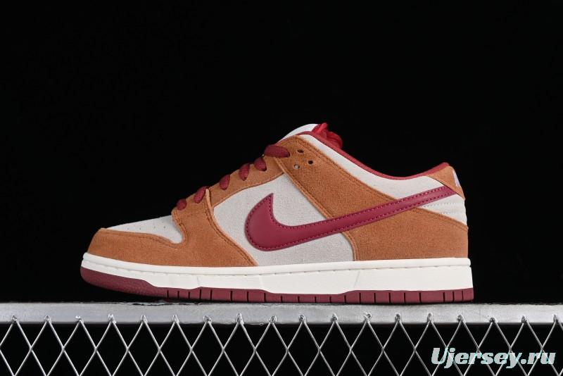 Nike SB Dunk Low Pro Brown Red Colorway SB Low Top Casual Skate Shoes - BQ6817-202