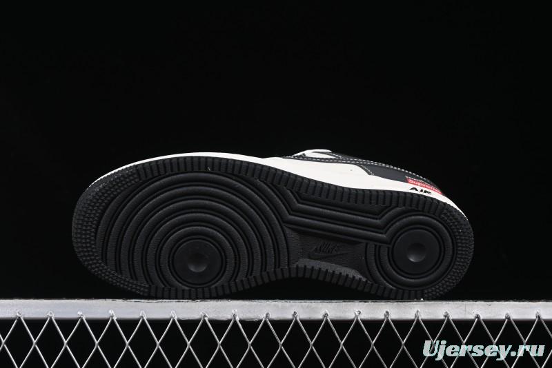 Nike Air Force 1 '07 Low Stone Island x Supreme Collaboration Beige Black Patchwork Low-Top Casual Sneakers - HH7518-042