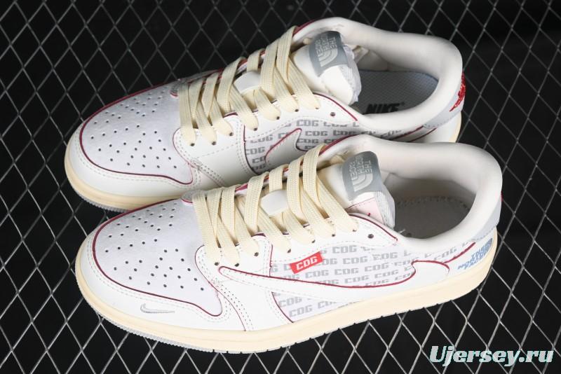 Nike Travis Scott x Fragment Design x Air Jordan 1 Low OG SP AJ1 Low Top Casual Sneakers - AG3702-808