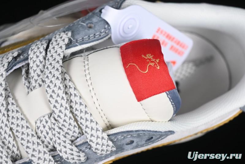 Nike Travis Scott x Fragment Design x Air Jordan 1 Low OG SP AJ1 Snake Year Limited Gold Snake Low-top Casual Sneakers - XZ2025-288