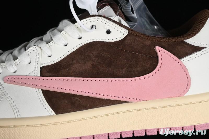 Nike Travis Scott x Air Jordan 1 Low OG AJ1 Reverse Swoosh Sneakers - DZ4137-206