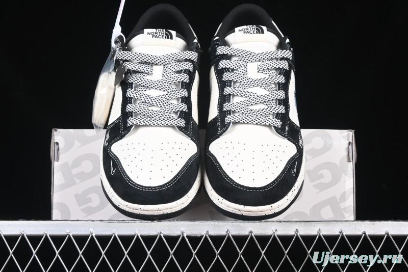 Nike SB Dunk Low The North Face Collaboration Beige Black Iridescent Swoosh Anniversary Custom Low-Top Casual Skate Shoes - DM6868-018