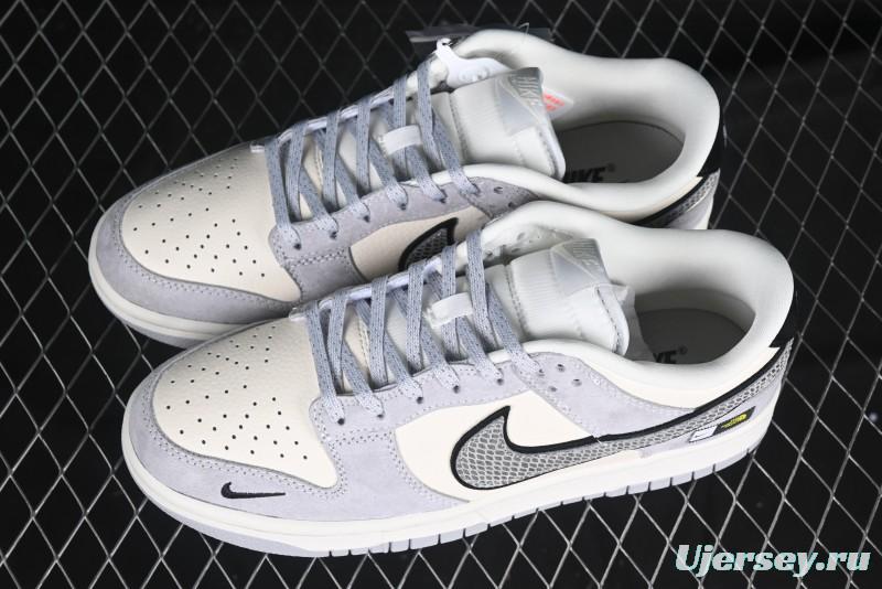 Nike SB Dunk Low The North Face Year of the Snake Grey White Grey Swoosh Anniversary Custom Low-Top Casual Skate Shoes - KK1333-019