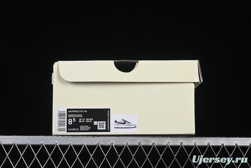 Nike Air Force 1 '07 Low Lightning Collaboration Cement Grey Drawstring Casual Sneakers - SJ1198-111