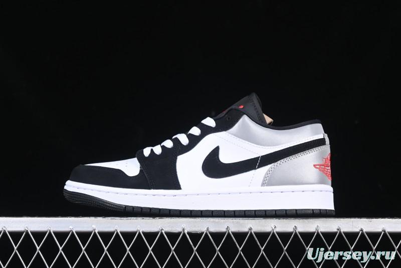 Nike Air Jordan 1 Low Retro Casual Sneakers with Black Swoosh - HF3148-106