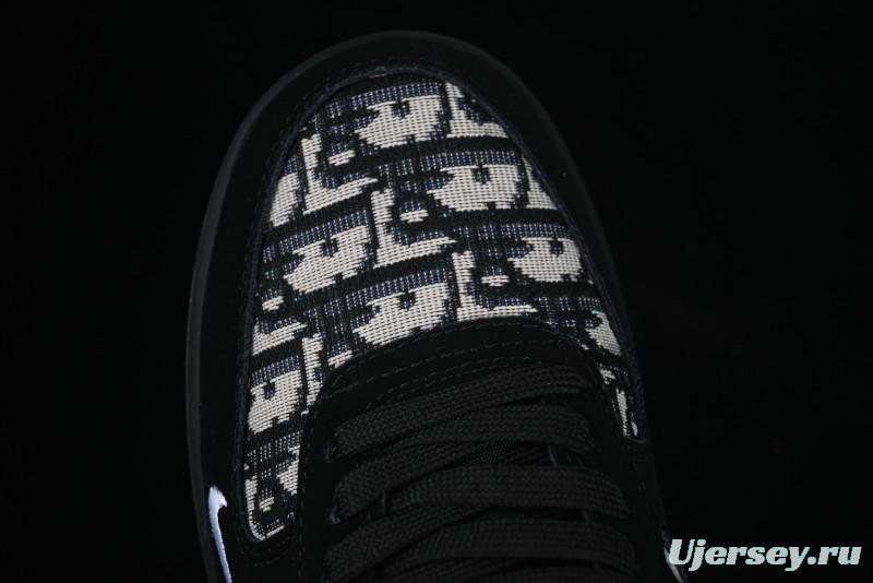 Nike Air Force 1 '07 Low Dior Collaboration Black Gum Knit Casual Sneakers - KK1988-058