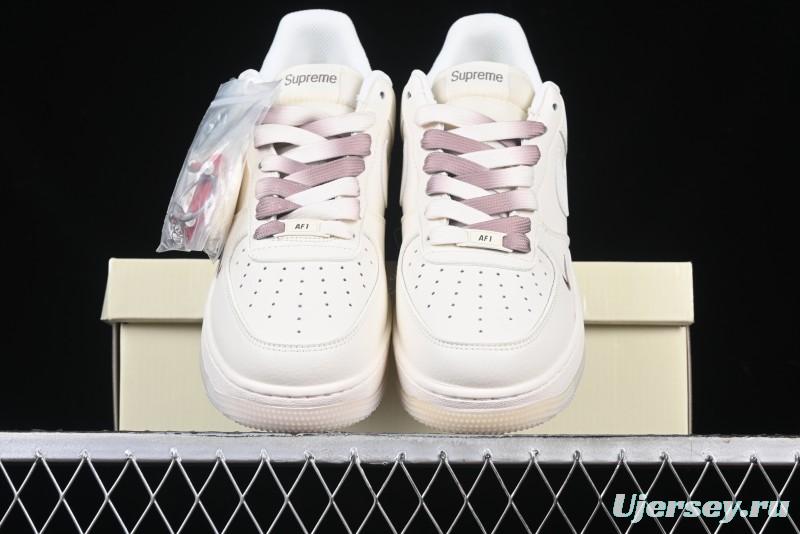 Nike Air Force 1 '07 Low Supreme Collaboration - Beige/Brown Colorway Low-Top Casual Sneakers BB7577-215
