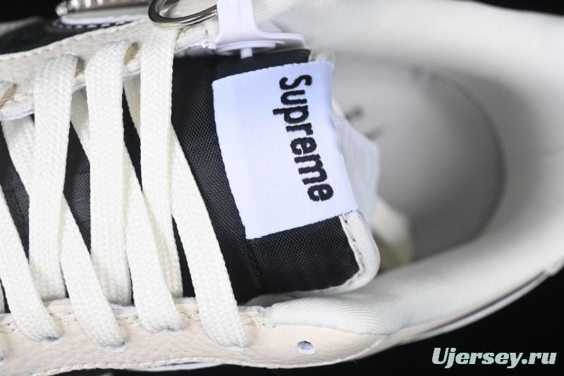 Nike Air Force 1 '07 Low Supreme Collaboration - Beige Black Double Swoosh Casual Sneakers - DF0188-019