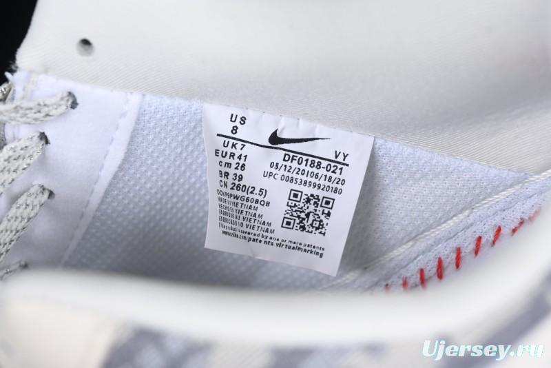 Nike Air Force 1 '07 Low Dior Collaboration - Grey Pattern Low-Top Casual Sneakers - DF0188-021