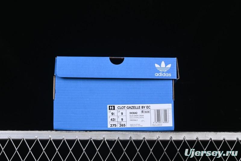 Adidas Clot x Originals Gazelle Indoor Retro Casual Slip-Resistant Wear-Resistant Low-Top Sneakers - IH3642