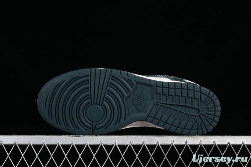 Nike SB Dunk Low Stussy Collaboration - Navy Starry Sky Anniversary Custom Low-Top Casual Skate Shoes - BB9898-003