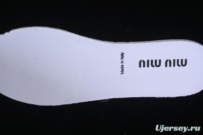 Miu Miu Suede Round Toe Lace-Up Low Top Women's Casual Shoes - 99D4