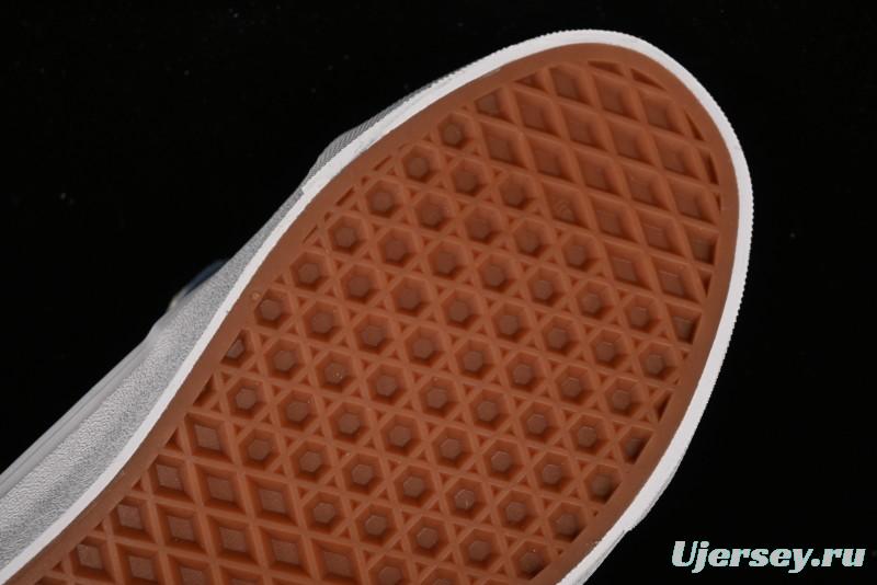 Vans Sk8-Mid Reissue 83 High-End Retro Skate Shoes with Blue Patchwork Suede - VN000CQQDWR