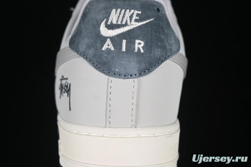 Nike Air Force 1 '07 Low Stussy Collaboration Galaxy Grey Low-Top Casual Sneakers - KK1988-055