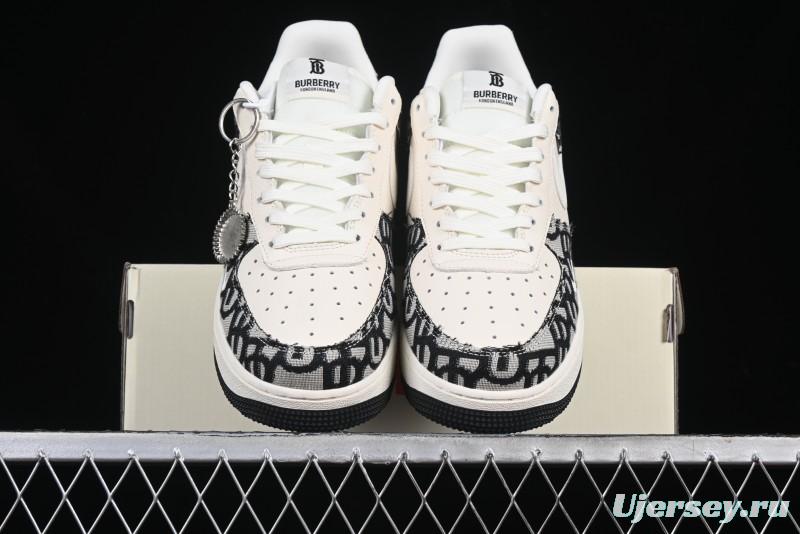 Nike Air Force 1 '07 Low Dior Collaboration Black Pattern Low-Top Casual Sneakers - DF0188-028