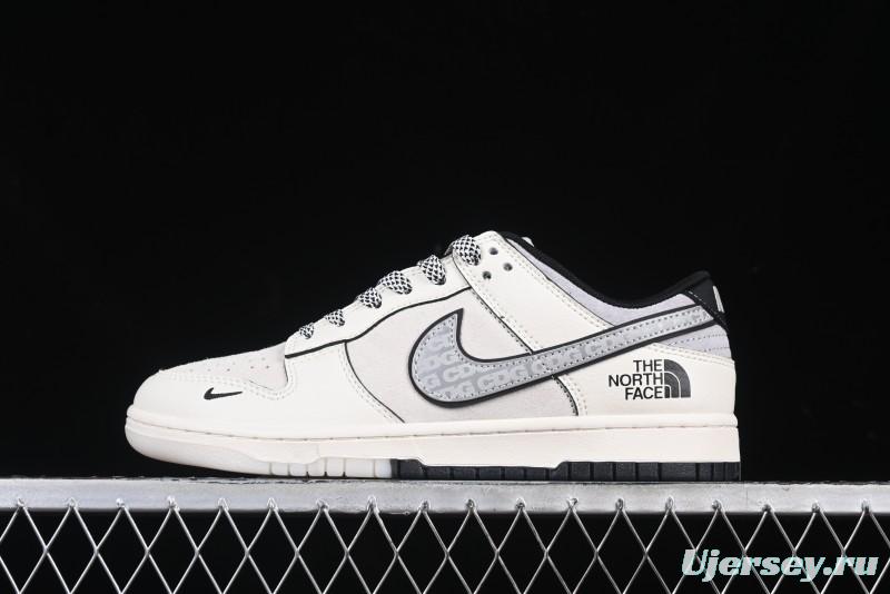 Nike SB Dunk Low The North Face x CDG Triple Collaboration Black Letter Grey Swoosh Anniversary Custom Low-Top Casual Skate Shoes - DM6868-029