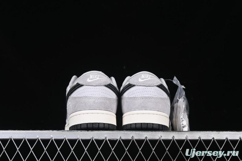 Nike SB Dunk Low Stussy Collaboration - Black Swoosh Anniversary Custom Low-Top Casual Skate Shoes - XX3168-069