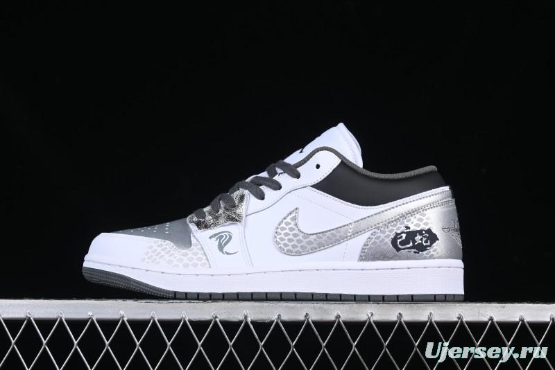 Nike Air Jordan 1 Low AJ1 Snake Year Custom Low-Top Culture Basketball Shoes - 553558-152