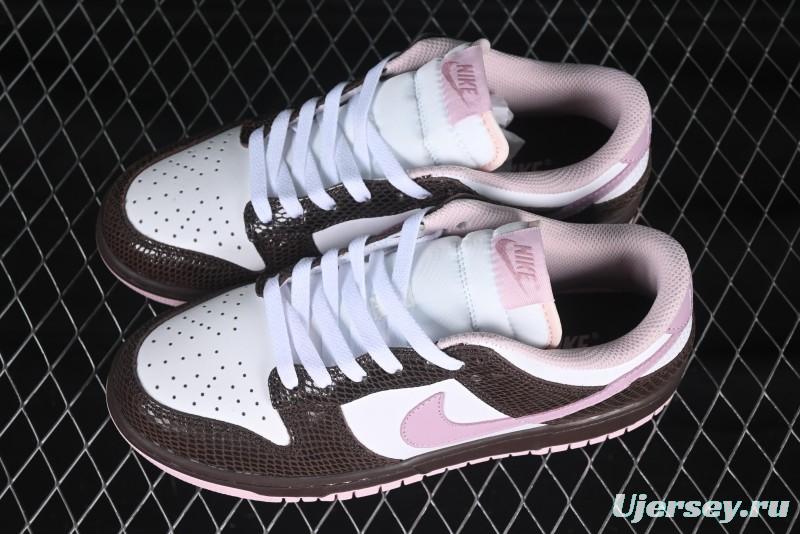 Nike Dunk Low Retro Sneakers in Grey Purple Snakeskin Leather - HV6932-299