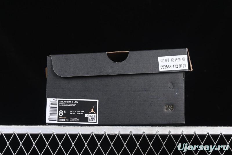 Nike Air Jordan 1 Low AJ1 Reverse Panda Low-Top Lifestyle Basketball Shoes - 553560-172