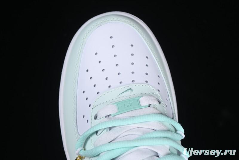 Nike Air Force 1 '07 Low Gold-Inlaid Jade Casual Sneakers with Strap - XV7981-476