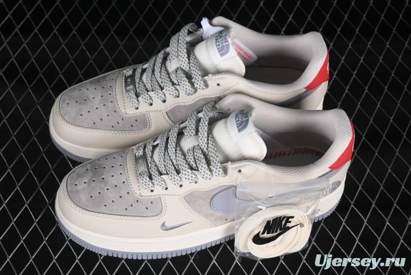 Nike Air Force 1 '07 Low The North Face Collaboration Patchwork Pigskin Red Tail Casual Sneakers - XZ6188-649