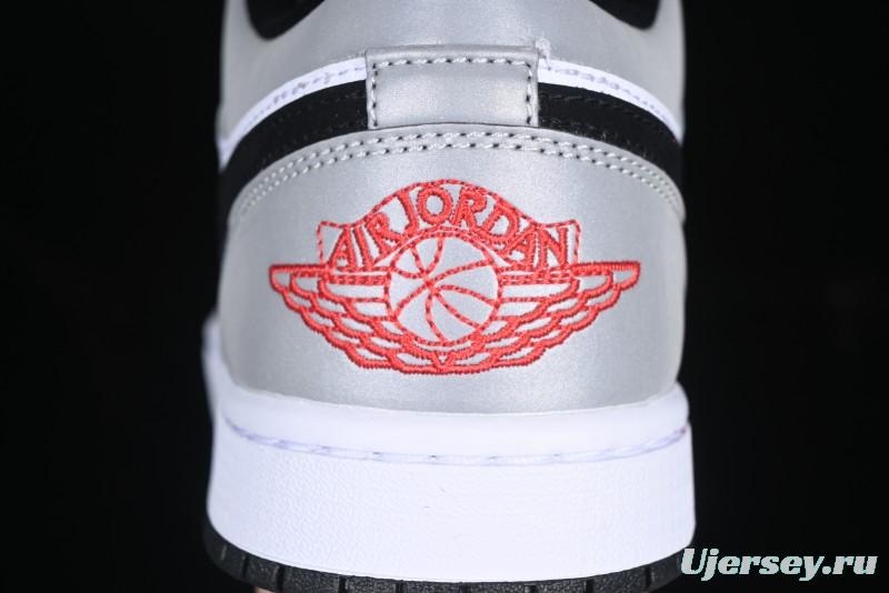 Nike Air Jordan 1 Low Retro Casual Sneakers with Black Swoosh - HF3148-106