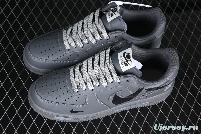 Nike Air Force 1 '07 Low Custom Graffiti Broken Swoosh Casual Sneakers - DM0970-132