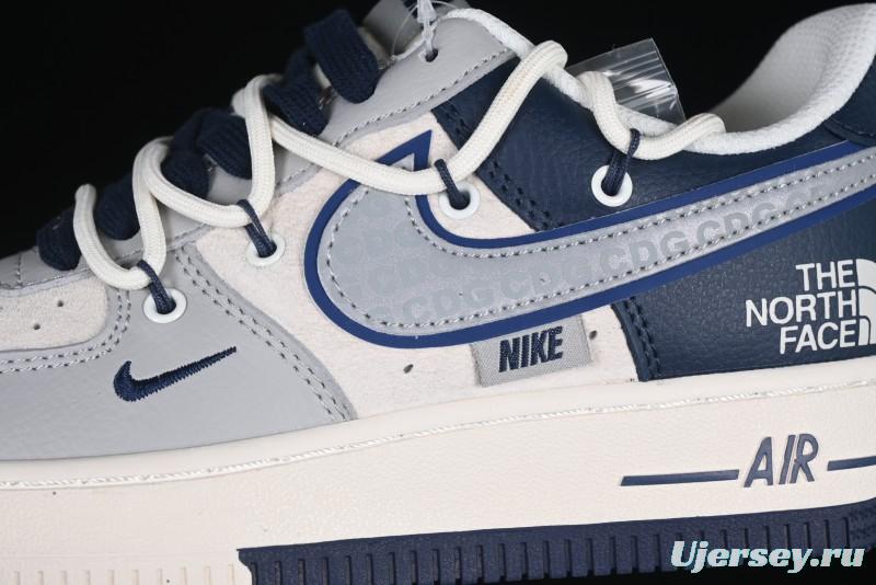 Nike Air Force 1 '07 Low The North Face Collaboration Grey Blue Lace-Up Low-Top Casual Sneakers - DM6688-024